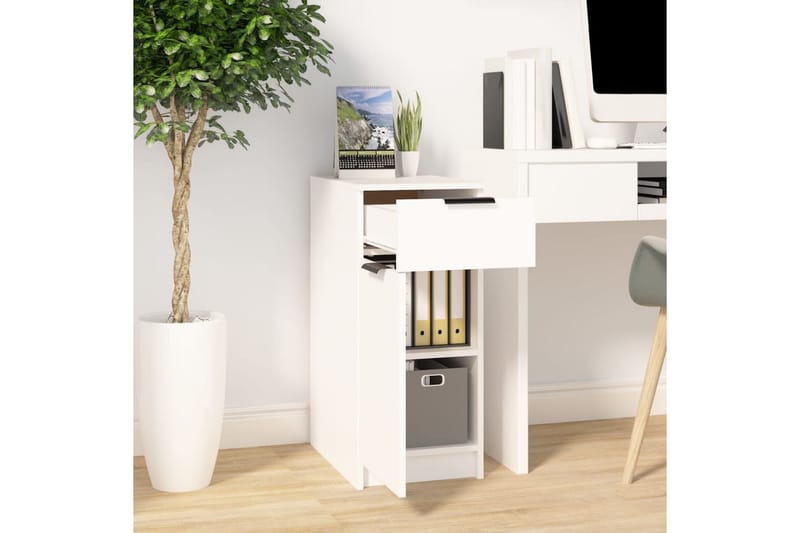 beBasic Skrivebordskap hvit 33,5x50x75 cm konstruert tre - Hvit - Oppbevaring - Oppbevaringsmøbler - Kommode - Skatoll