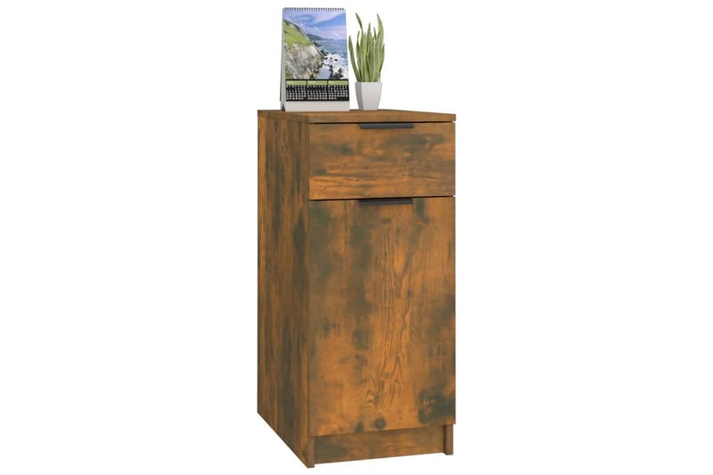 beBasic Skrivebordskap røkt eik 33,5x50x75 cm konstruert tre - Brun - Oppbevaring - Oppbevaringsmøbler - Kommode - Skatoll