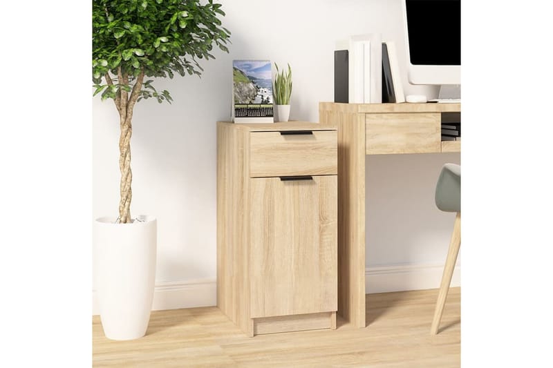 beBasic Skrivebordskap sonoma eik 33,5x50x75 cm konstruert tre - Brun - Oppbevaring - Oppbevaringsmøbler - Kommode - Skatoll