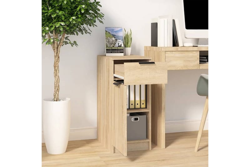 beBasic Skrivebordskap sonoma eik 33,5x50x75 cm konstruert tre - Brun - Oppbevaring - Oppbevaringsmøbler - Kommode - Skatoll
