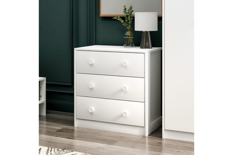 Berdez Kommode 72 cm - Hvit - Oppbevaring - Oppbevaringsmøbler - Kommode - Entrekommode