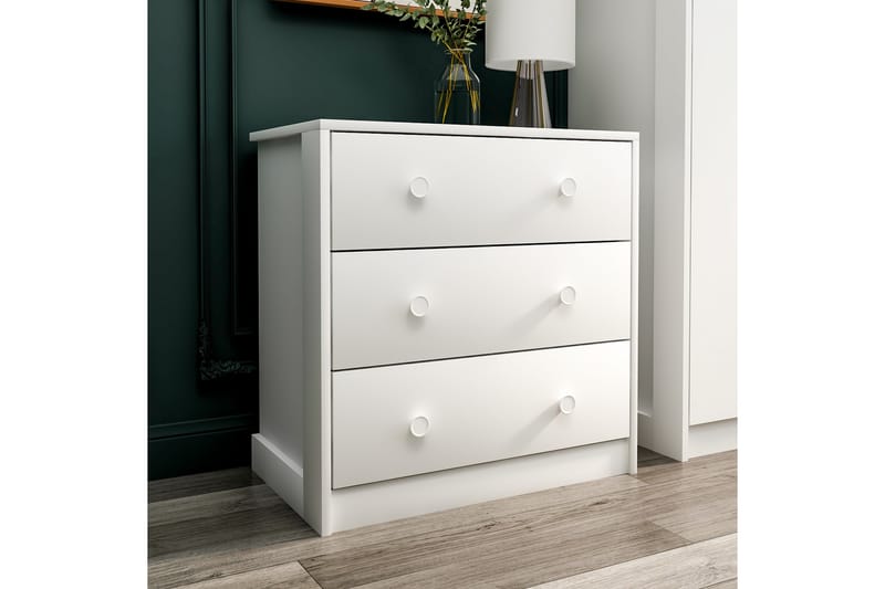 Berdez Kommode 72 cm - Hvit - Oppbevaring - Oppbevaringsmøbler - Kommode - Entrekommode