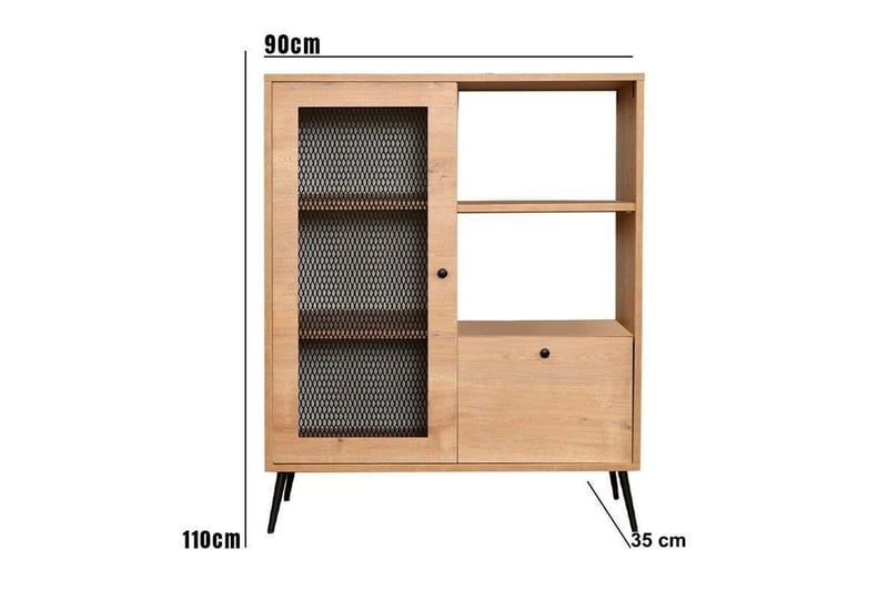 Bluebell Kommode 90 cm - Eik/Svart - Oppbevaring - Oppbevaringsmøbler - Kommode - Entrekommode