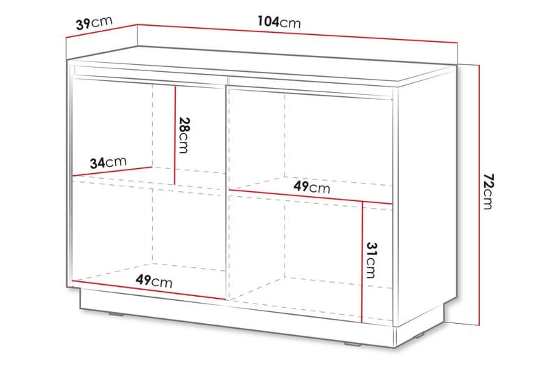 Bolstan Kommode 104 cm - Hvit - Oppbevaring - Oppbevaringsmøbler - Kommode