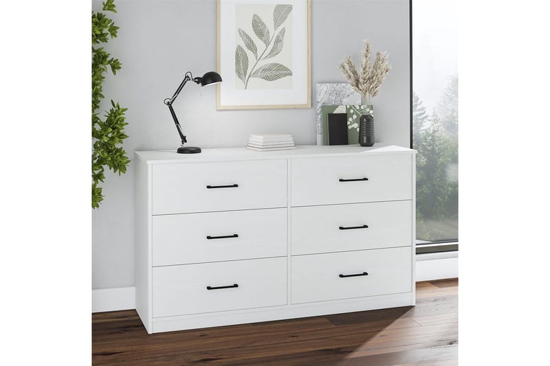 Kommode BrEZ 136x40x76 cm, Hvit - 136x40x76 cm, Hvit - Oppbevaring - Oppbevaringsmøbler - Kommode