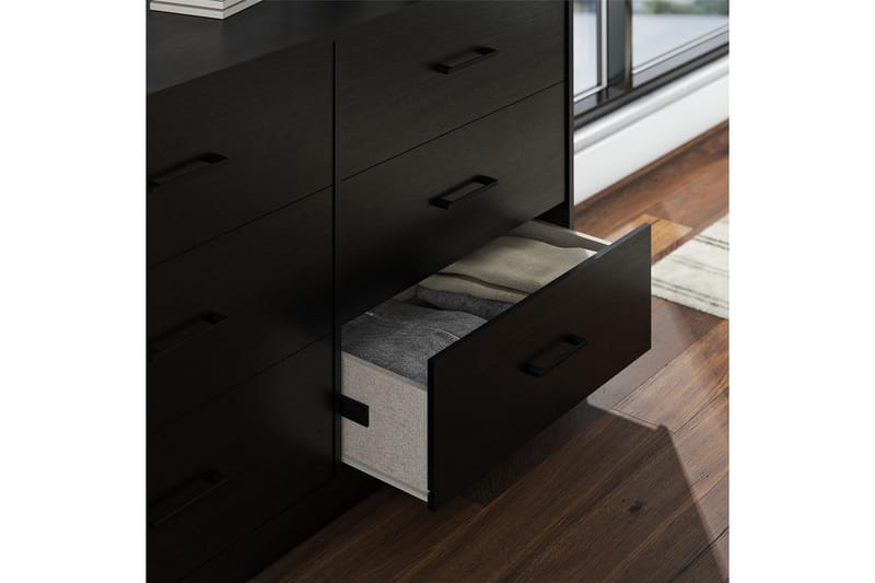 Kommode BrEZ 136x40x76 cm, Svart eik - 136x40x76 cm, Svart eik - Oppbevaring - Oppbevaringsmøbler - Kommode