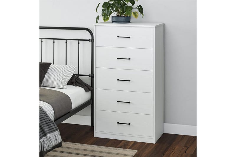 Kommode BrEZ 71x40x126 cm, Hvit - 71x40x126 cm, Hvit - Oppbevaring - Oppbevaringsmøbler - Kommode