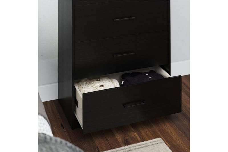 Kommode BrEZ 71x40x126 cm, Svart eik - 71x40x126 cm, Svart eik - Oppbevaring - Oppbevaringsmøbler - Kommode