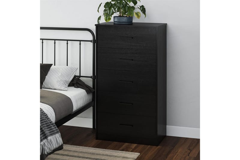 Kommode BrEZ 71x40x126 cm, Svart eik - 71x40x126 cm, Svart eik - Oppbevaring - Oppbevaringsmøbler - Kommode