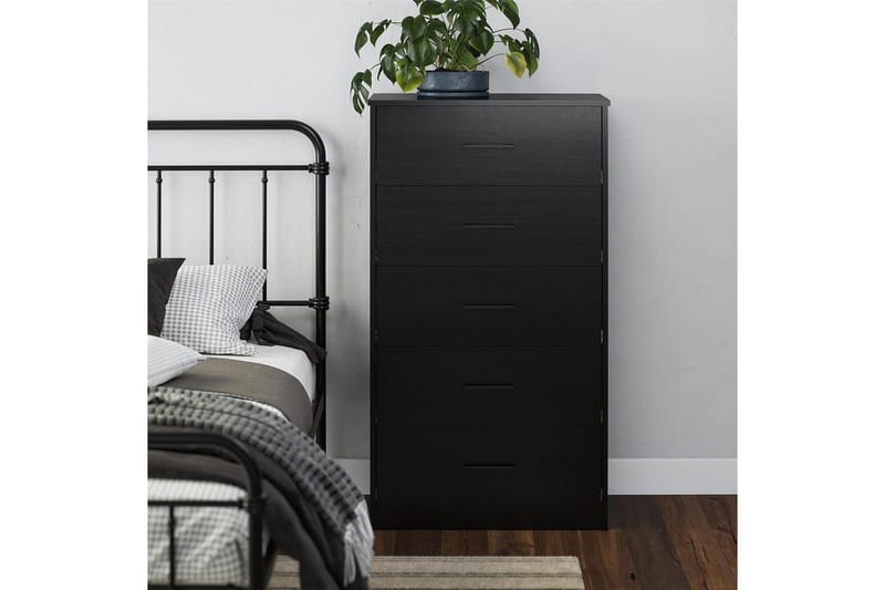 Kommode BrEZ 71x40x126 cm, Svart eik - 71x40x126 cm, Svart eik - Oppbevaring - Oppbevaringsmøbler - Kommode