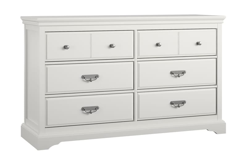 Bristol Kommode 151x49 cm 6 Skuffer Hvit - Dorel Home - Oppbevaring - Oppbevaringsmøbler - Kommode