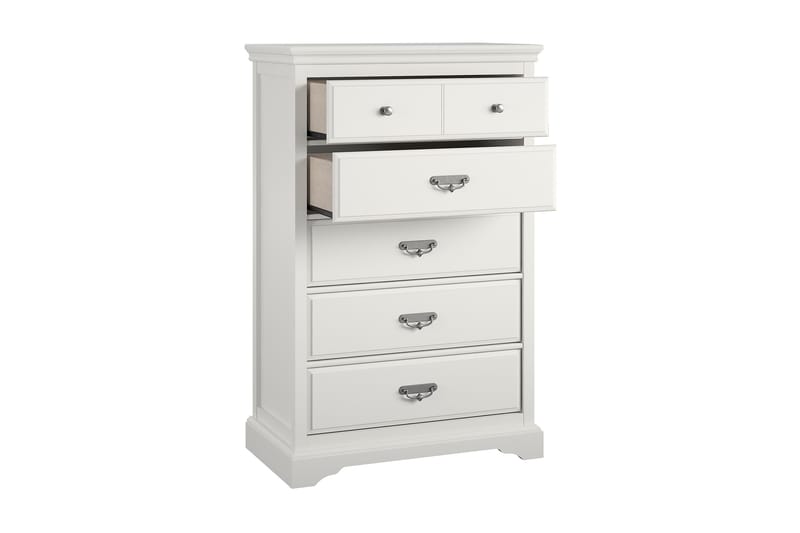 Bristol Kommode 88x49 cm 5 Skuffer Hvit - Dorel Home - Oppbevaring - Oppbevaringsmøbler - Kommode - Entrekommode