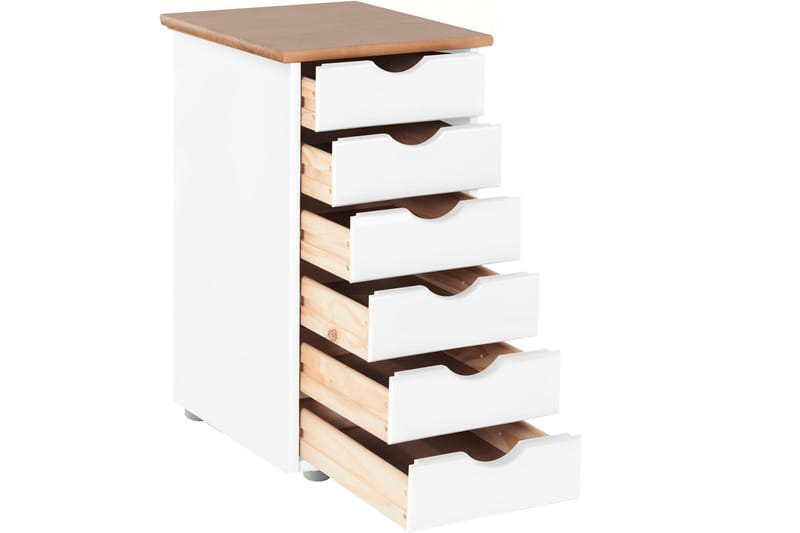 Brottkar Kommode 39x34 cm 6 Skuffer - Hvit - Oppbevaring - Oppbevaringsmøbler - Kommode - Entrekommode
