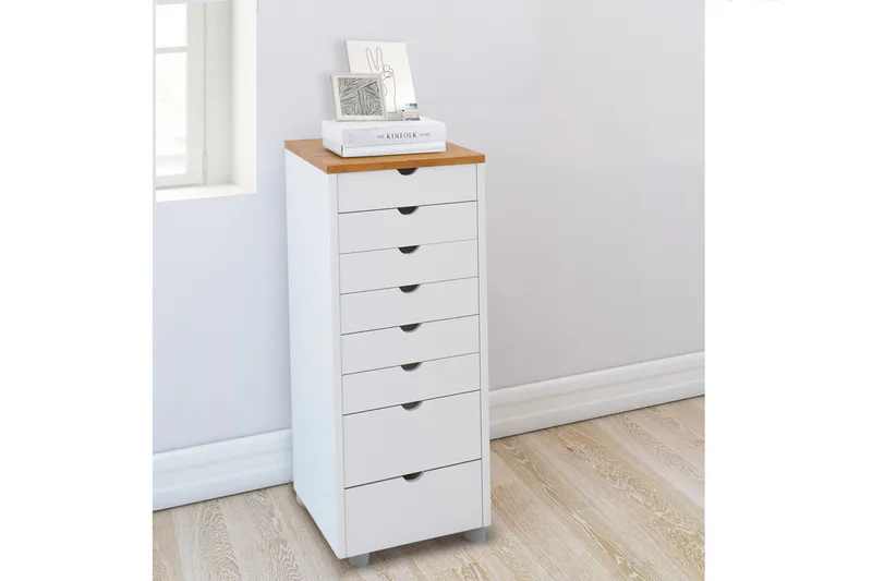 Brottkar Kommode 39x34 cm 8 Skuffer - Hvit - Oppbevaring - Oppbevaringsmøbler - Kommode - Entrekommode