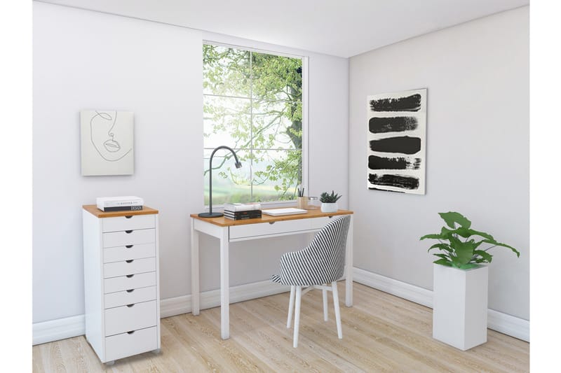 Brottkar Kommode 39x34 cm 8 Skuffer - Hvit - Oppbevaring - Oppbevaringsmøbler - Kommode - Entrekommode