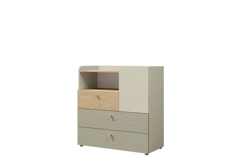 Buhan Kommode 90 cm, Beige / Brun