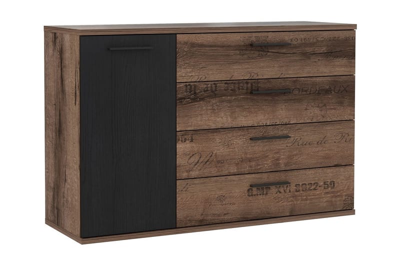 Cannop Kommode 125 cm, Brun/Svart