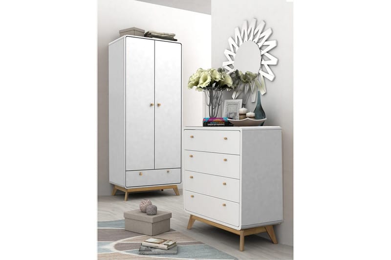 Kommode Cassie Hvit/Hvit - Hvit/Hvit - Oppbevaring - Oppbevaringsmøbler - Kommode - Entrekommode