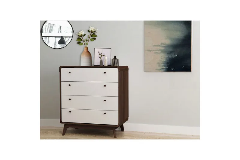 Kommode Cassie Valnøtt/Hvit - Valnøtt/Hvit - Oppbevaring - Oppbevaringsmøbler - Kommode - Entrekommode