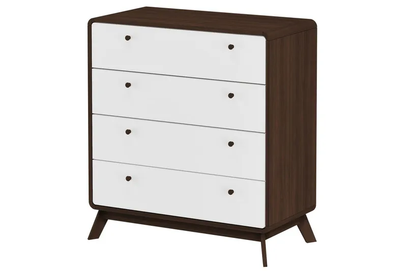 Kommode Cassie Valnøtt/Hvit, Valnøtt/Hvit
