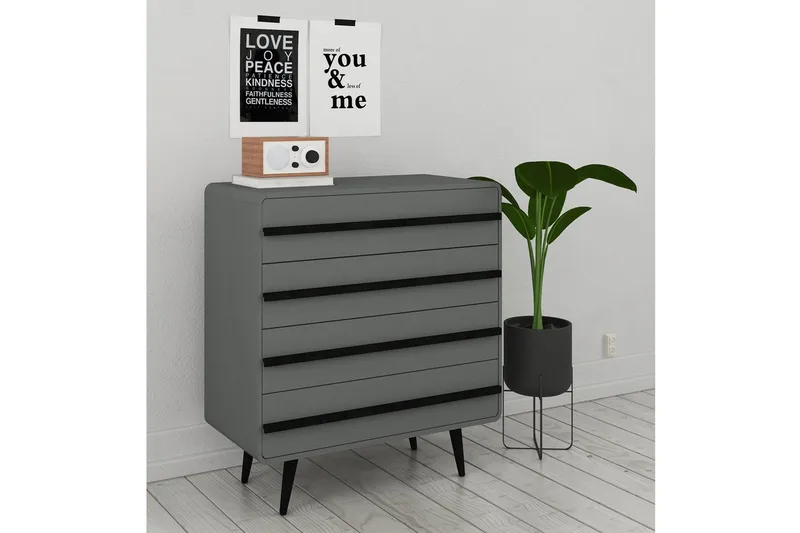 Kommode Chantal Grå - Grå - Oppbevaring - Oppbevaringsmøbler - Kommode - Entrekommode