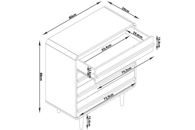 Kommode Chantal Natur - Natur - Oppbevaring - Oppbevaringsmøbler - Kommode