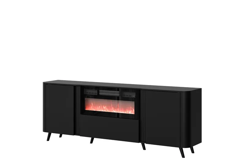 Clement Kommode 200 cm - Svart - Innredning - Peis - Peis uten pipe - El-peiser