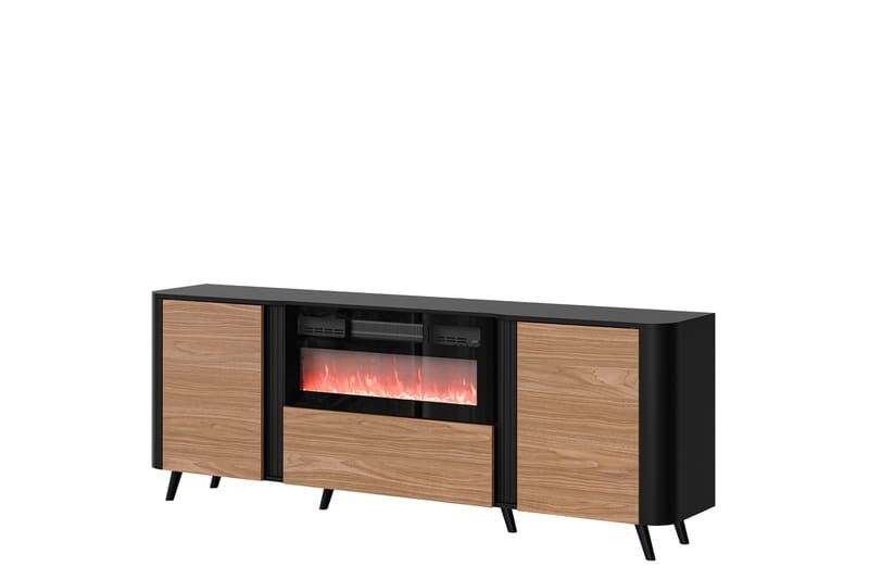 Clement Kommode 200 cm - Svart/Brun - Innredning - Peis - Peis uten pipe - El-peiser