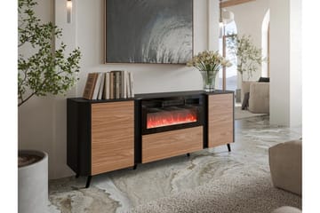 Clement Kommode 200 cm - Svart/Brun - Innredning - Peis - Peis uten pipe - El-peiser