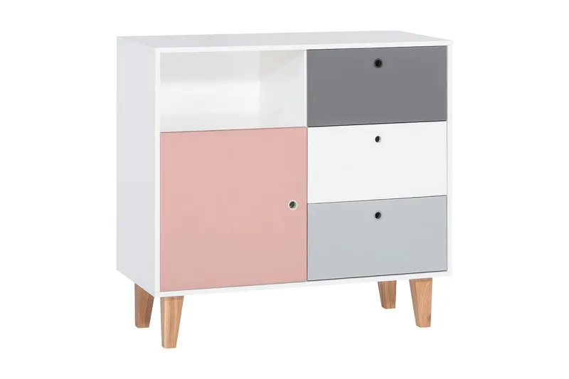 Concept Kommode Hvit / Grå / Rosa, VOX