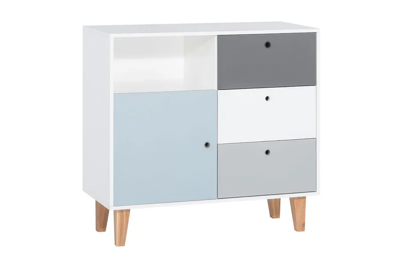 Concept Kommode Hvit / Mørkegrå / Blå - VOX - Oppbevaring - Oppbevaringsmøbler - Kommode