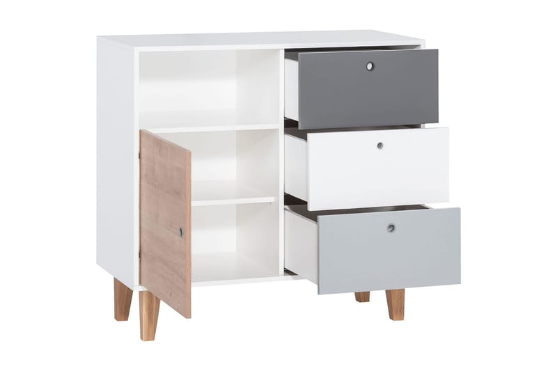 Concept Kommode Hvit / Mørkegrå / gul - VOX - Oppbevaring - Oppbevaringsmøbler - Kommode