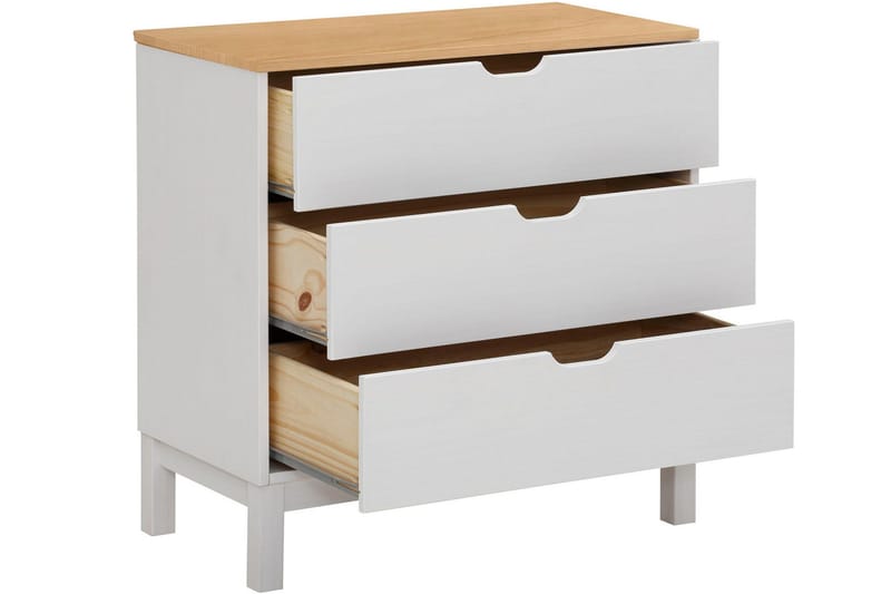 Crotone Kommode 76x39 cm 3 Skuffer - Hvit - Oppbevaring - Oppbevaringsmøbler - Kommode - Entrekommode