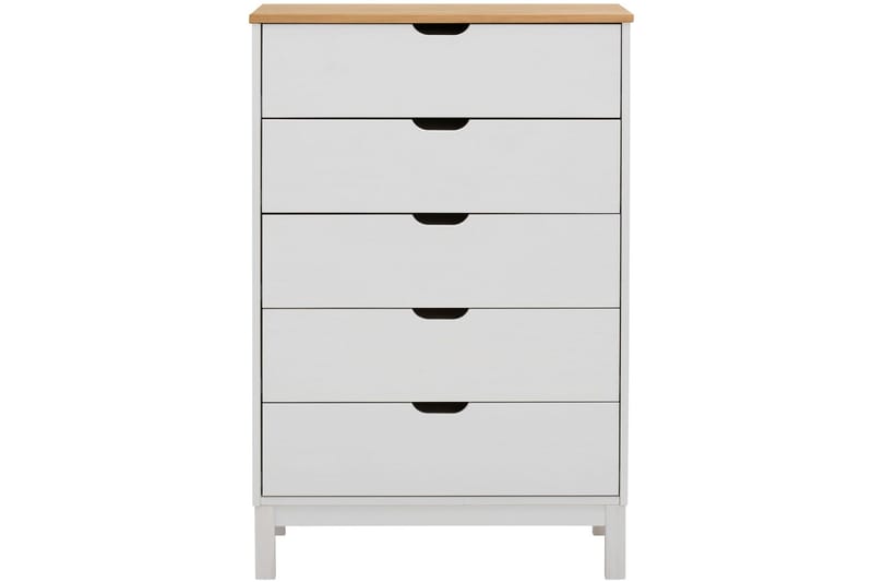 Crotone Kommode 76x39 cm 5 Skuffer - Hvit - Oppbevaring - Oppbevaringsmøbler - Kommode - Entrekommode