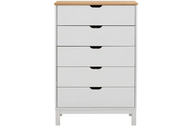 Crotone Kommode 76x39 cm 5 Skuffer, Hvit