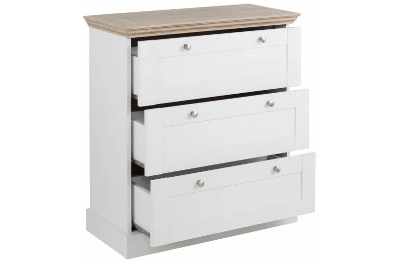 Dareia Kommode 75 cm - Hvit / Brun - Oppbevaring - Oppbevaringsmøbler - Kommode - Entrekommode