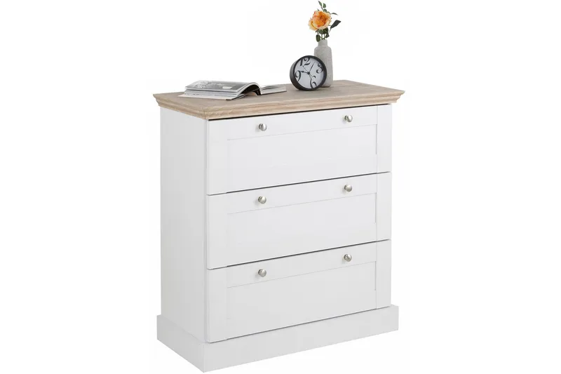 Dareia Kommode 75 cm - Hvit / Brun - Oppbevaring - Oppbevaringsmøbler - Kommode - Entrekommode