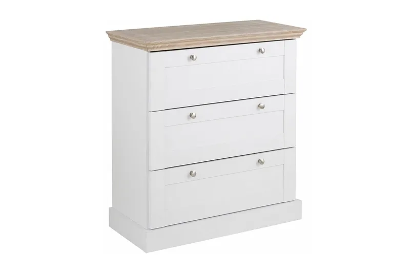 Dareia Kommode 75 cm, Hvit / Brun