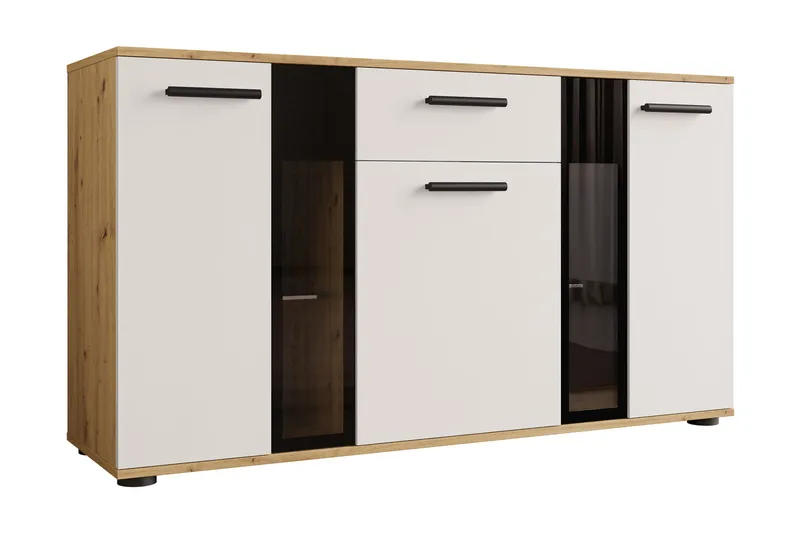 Deardorf Komoda 140 cm - Tre/natur/Hvit - Oppbevaring - Oppbevaringsmøbler - Kommode - Entrekommode