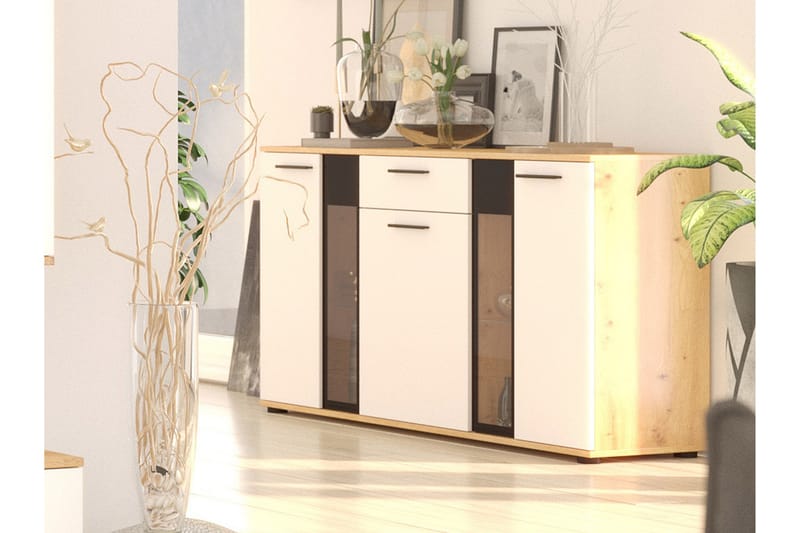 Deardorf Komoda 140 cm - Tre/natur/Hvit - Oppbevaring - Oppbevaringsmøbler - Kommode - Entrekommode