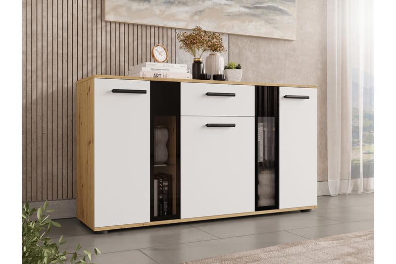 Deardorf Komoda 140 cm - Tre/natur/Hvit - Oppbevaring - Oppbevaringsmøbler - Kommode - Entrekommode