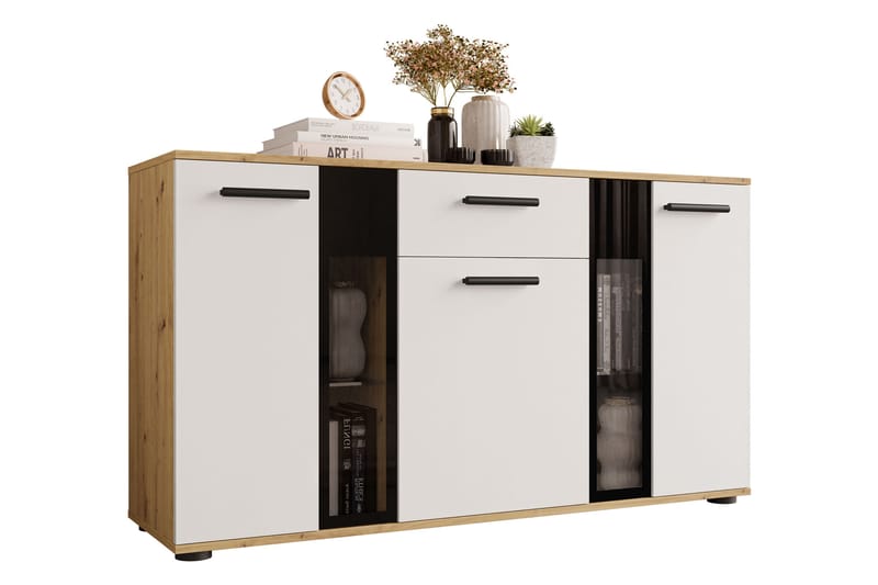 Deardorf Komoda 140 cm - Tre/natur/Hvit - Oppbevaring - Oppbevaringsmøbler - Kommode - Entrekommode