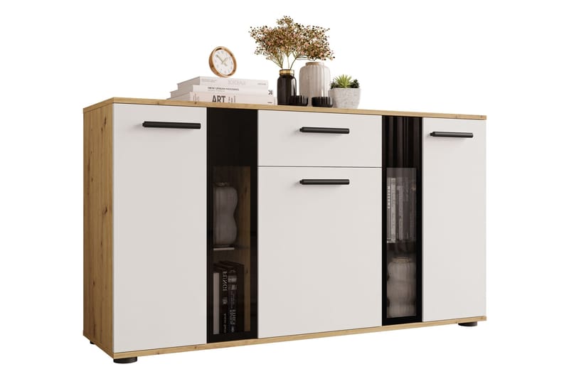 Deardorf Komoda 140 cm - Tre/natur/Hvit - Oppbevaring - Oppbevaringsmøbler - Kommode - Entrekommode