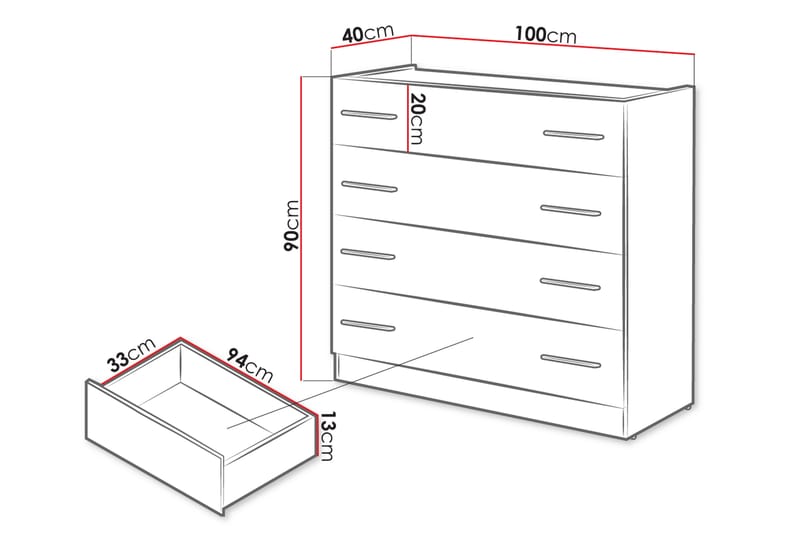 Dentro Kommode 100x40x90 cm - Beige / Hvit - Oppbevaring - Oppbevaringsmøbler - Kommode - Entrekommode