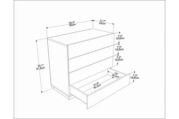 Desgrar Kommode 90x81,6 cm - Brun - Oppbevaring - Oppbevaringsmøbler - Kommode - Entrekommode