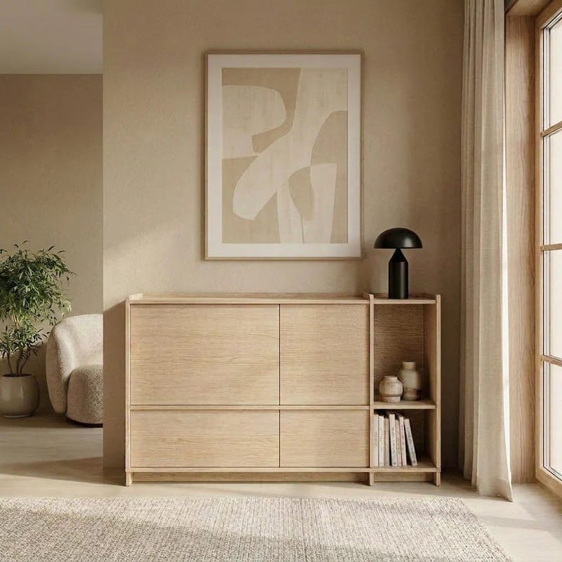 Kommode Deyloris 138 cm - lyst naturtre - Oppbevaring - Oppbevaringsmøbler - Sideboard & skjenker