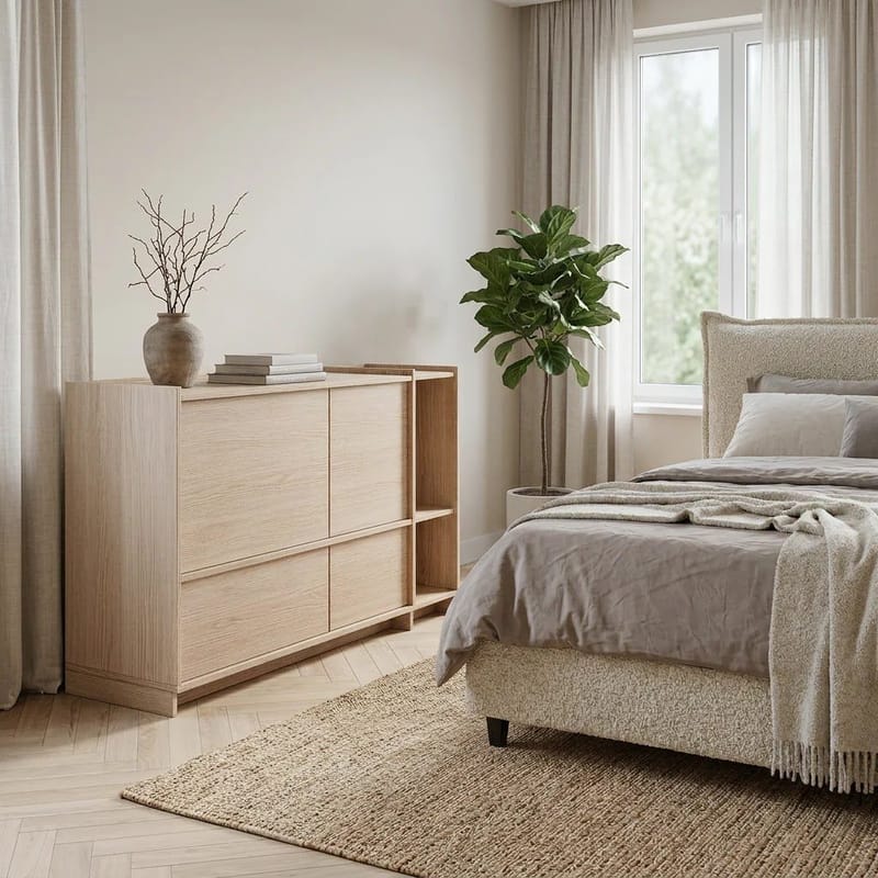 Kommode Deyloris 138 cm - lyst naturtre - Oppbevaring - Oppbevaringsmøbler - Sideboard & skjenker