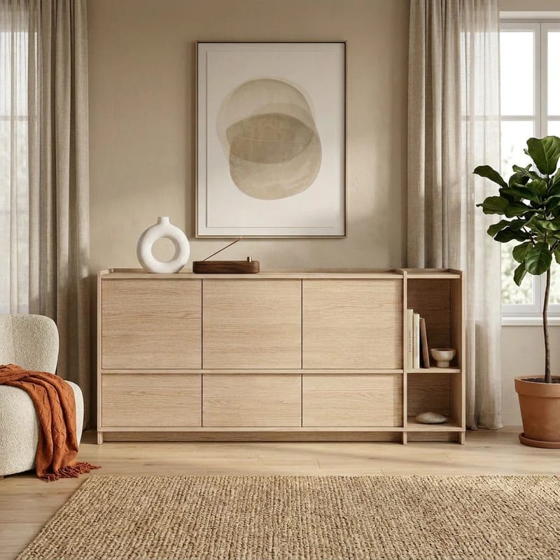 Kommode Deyloris 190 cm - lyst naturtre - Oppbevaring - Oppbevaringsmøbler - Sideboard & skjenker