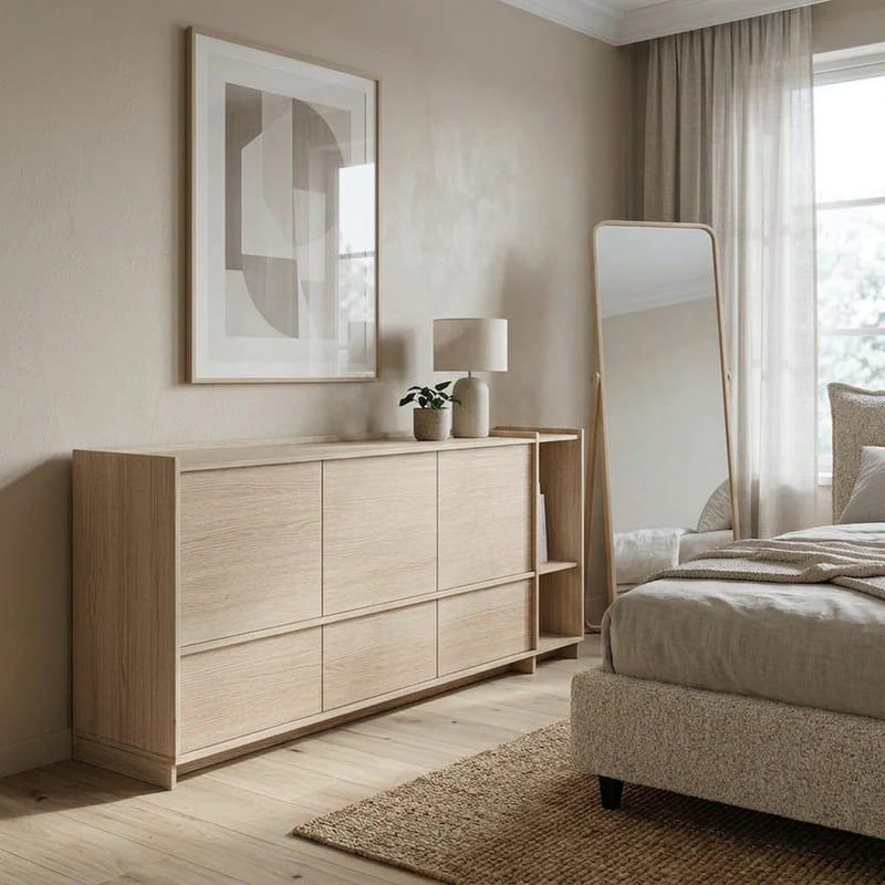 Kommode Deyloris 190 cm - lyst naturtre - Oppbevaring - Oppbevaringsmøbler - Sideboard & skjenker