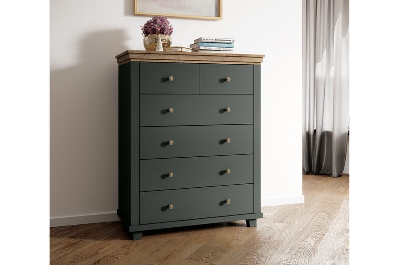 Doade Kommode 171 cm - Grønn|Natur - Oppbevaring - Oppbevaringsmøbler - Kommode - Entrekommode
